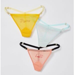 Free People/Revolve x HAHt- Zodiac inspired 3 Pack Bundle of Fun Stringy Thongs